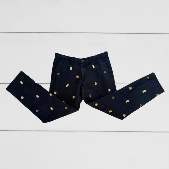Ralph Lauren Polo Slim Fit Chino Pants 32x30 – Navy w/ Gold Crests Embroidery - Picture 6 of 12